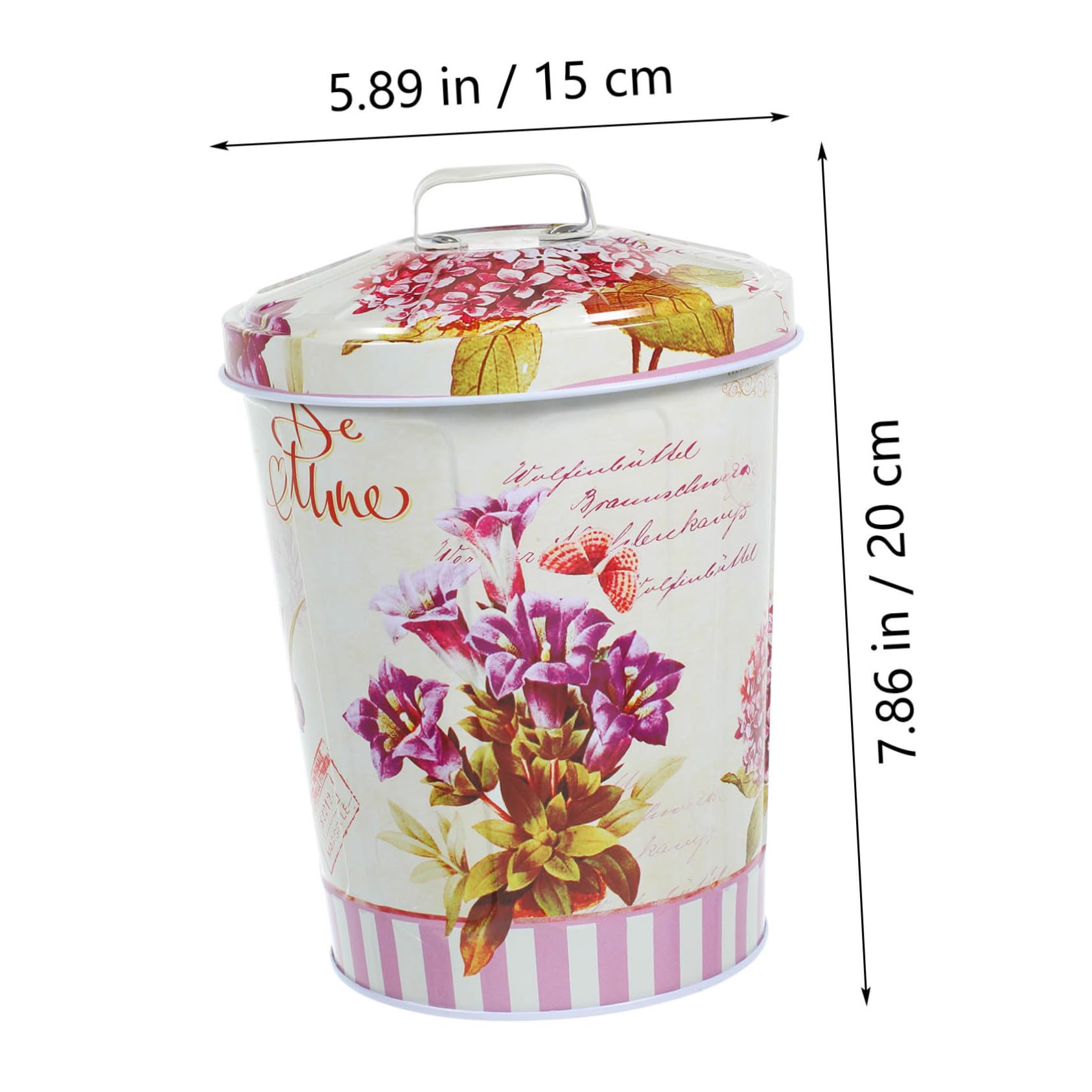 Amazon｜DECHOUS 鉄製の花柄クッキーボックス 蓋付き 小さな取っ手付き