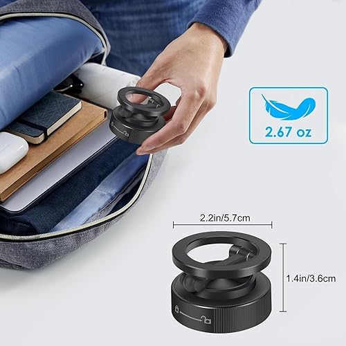 Miniatura 7 de EEEKit Soporte magnético para teléfono al vacío con ventosa, soporte de teléfono de succión ajustable de 360° para automóvil, compatible con iPhone