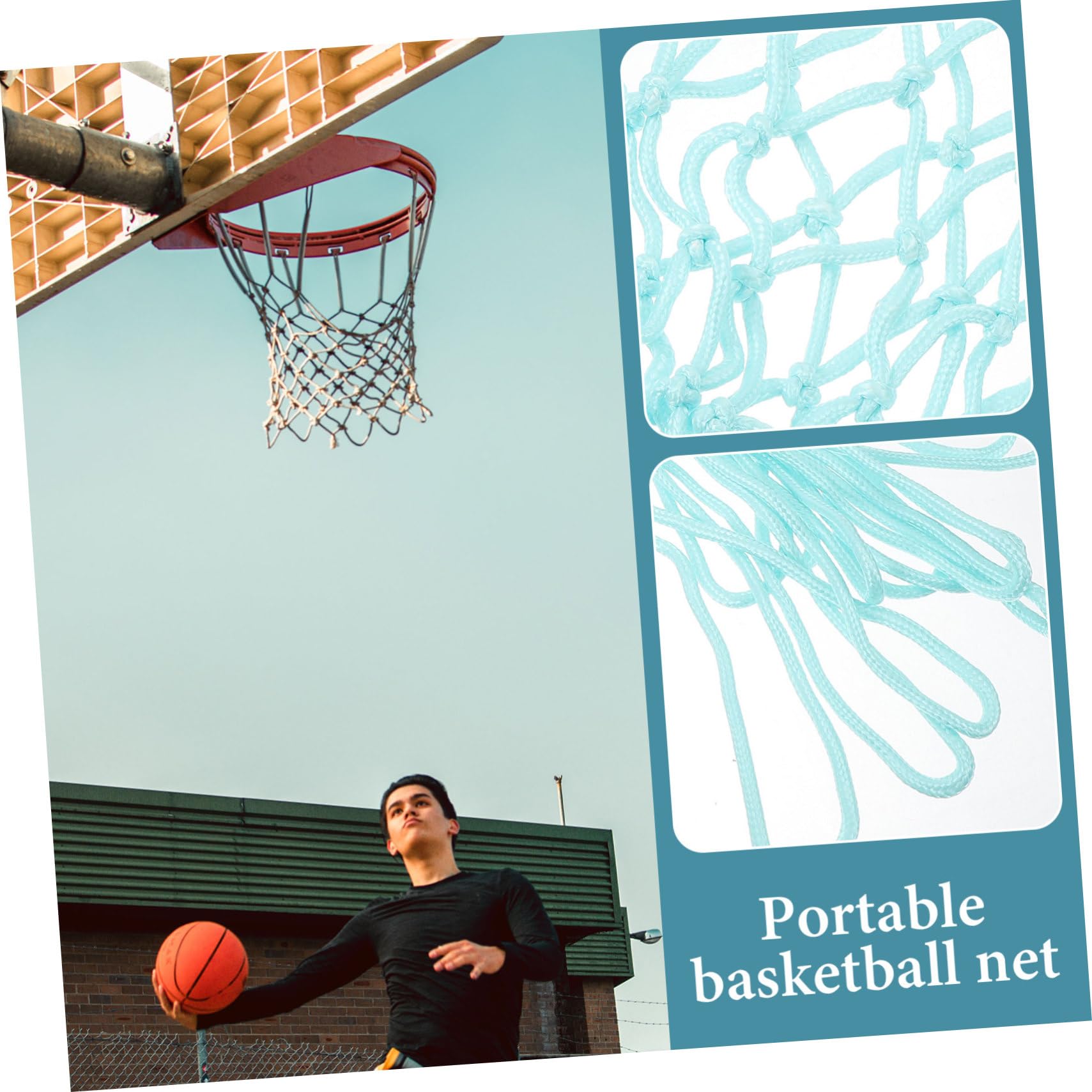 Mipcase 2pcs Basketball Netting for Sturdy Nylon Net Replacement Net Luminous Feature Suitable for Outdoor and Indoor Courts