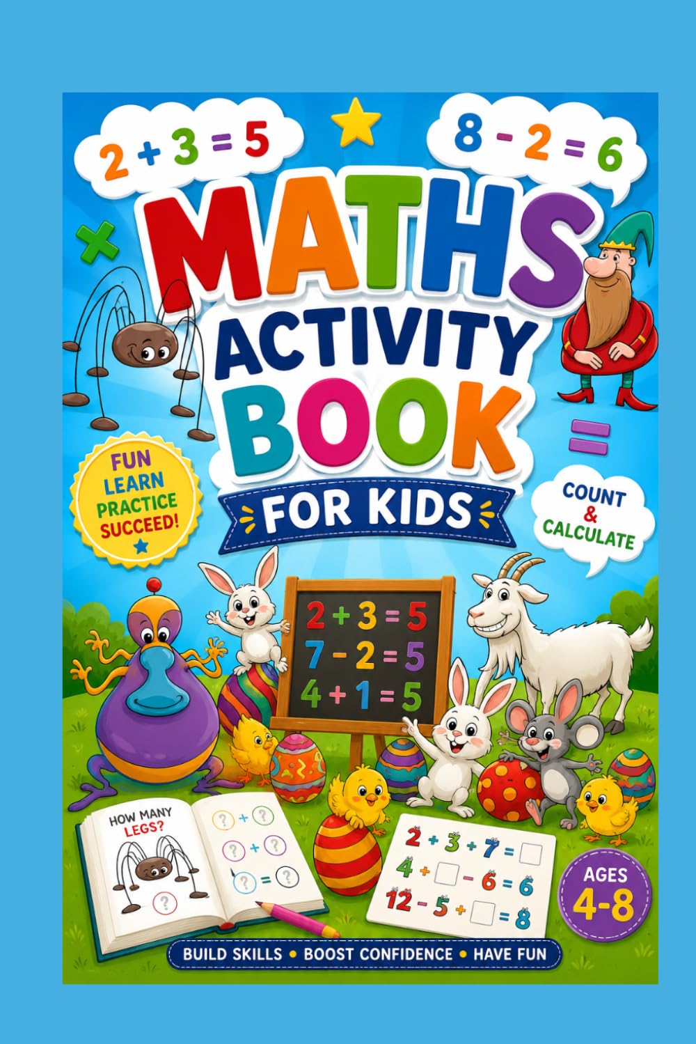Maths Activity Book for Kids: Fun Counting, Addition, Subtraction, Puzzles & Learning Games for Ages 4-8: Interactive Math Exercises Early Learning Practice Workbook for Preschool & Kindergarten Kids