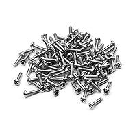 Vista 208 de MroMax 30 tornillos de máquina Phillips de cabeza plana M2 x 0.197 in, acero inoxidable 304 18-8, rosca completa, tornillos de cabeza cruzada gris