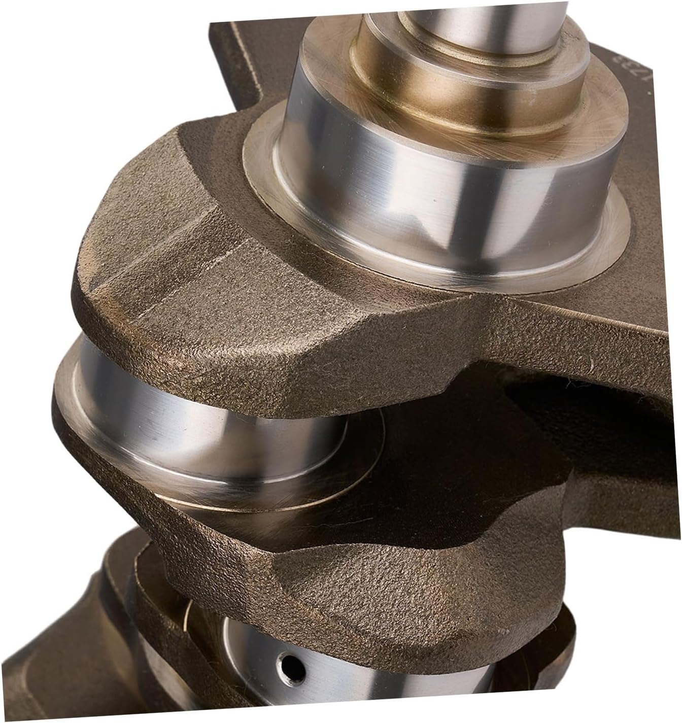 Close-up of crankshaft counterweights