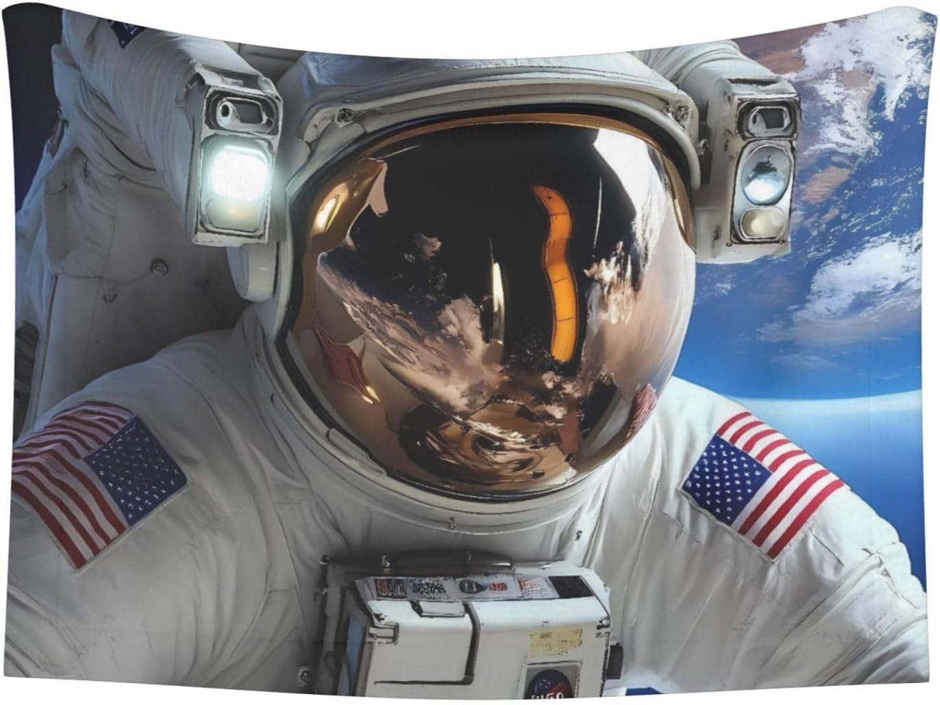 Astronaut in Outer Space Print Soft Plush Pet Blanket, Washable Dog Blanket, Cat Fleece Throw, Puppy Bed Crate Mat & Sofa Couch Protector - Large