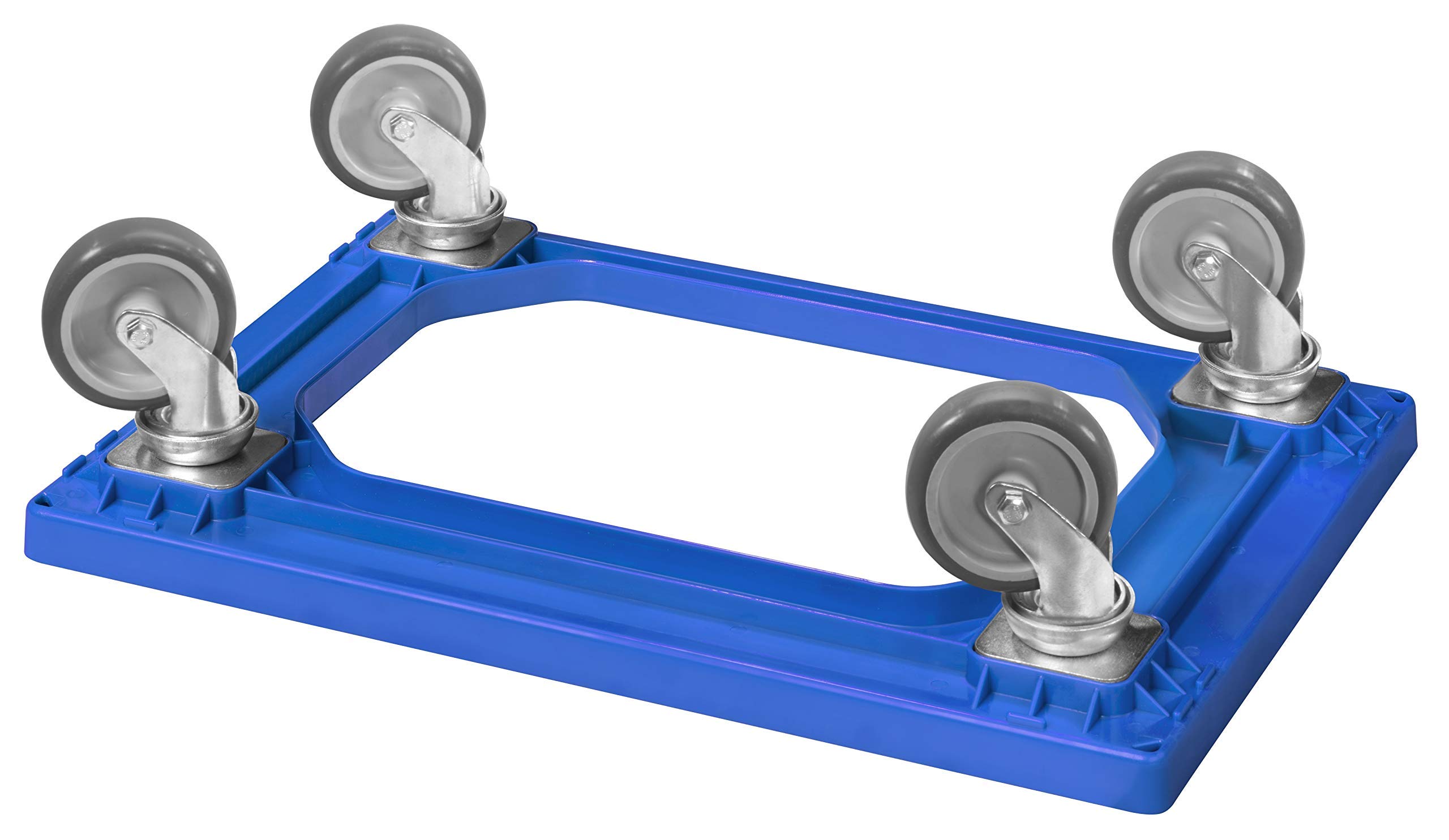 10 Stück Transportroller für Kisten 60 x 40 cm mit 4 Lenkrollen in blau