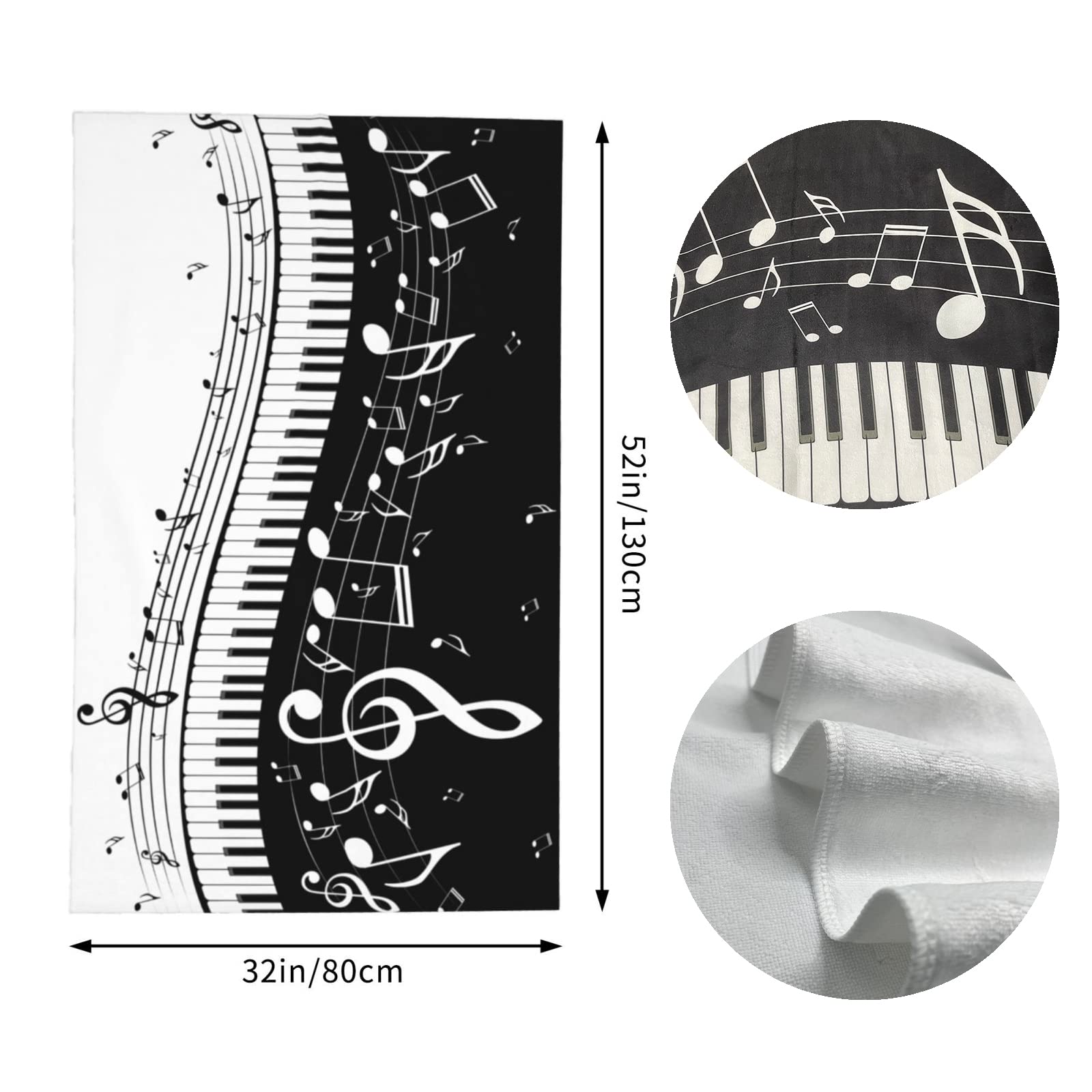 ミュージシャン CDL Beach Towel Amazon.com: feelacle Music Notes Piano Sand Free Beach Towel
