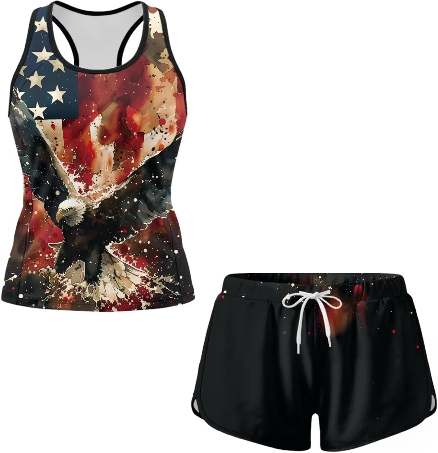 ZFRXIGN Women Tankini Swimsuit Tummy Control 2 Piece Bathing Suit Tan Tankini Top with Boyshorts Size S-6XL