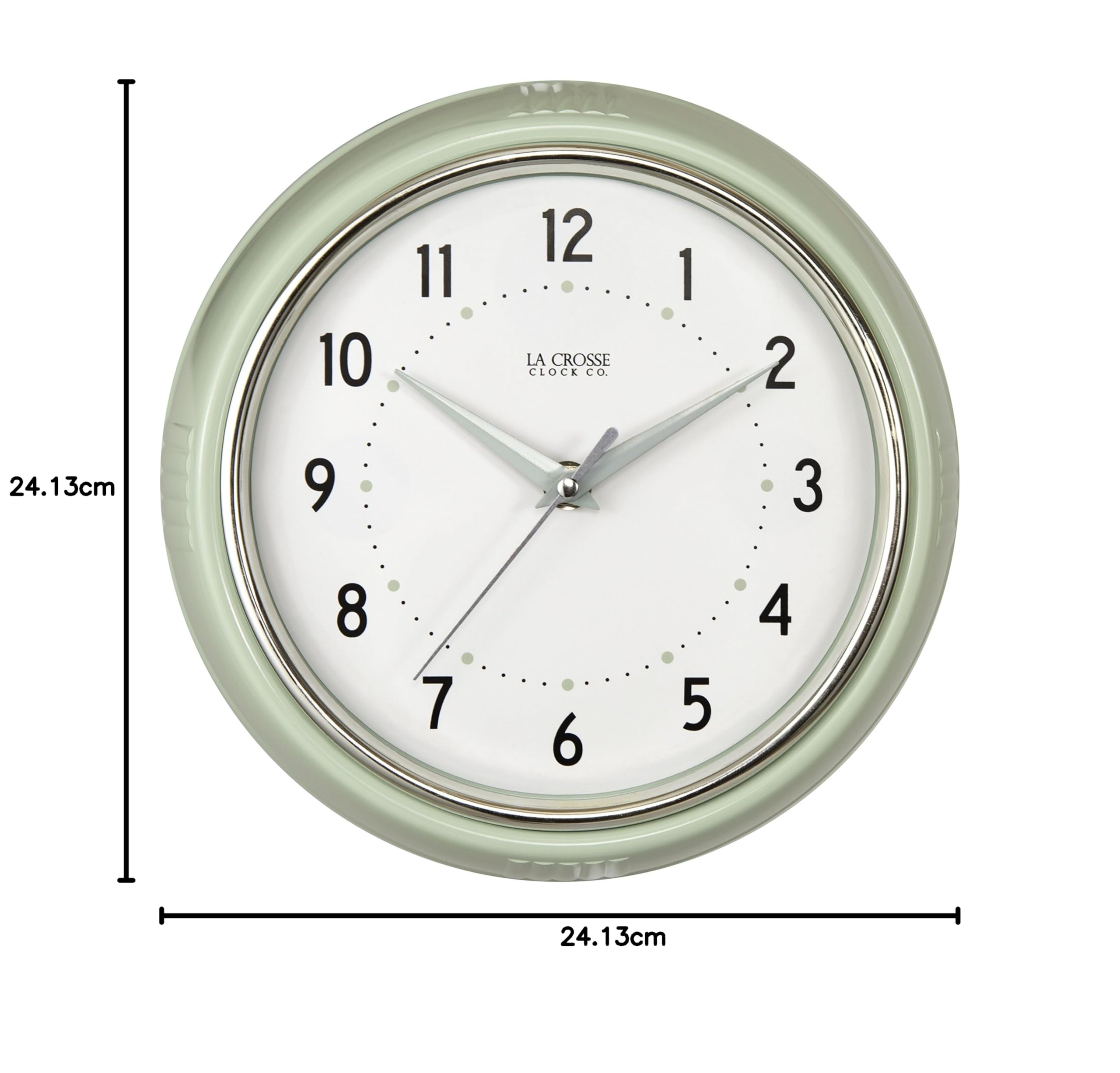 Amazon.co.jp: La Crosse Clock 24.1 cm レトロ ダイナー ピスタチオ