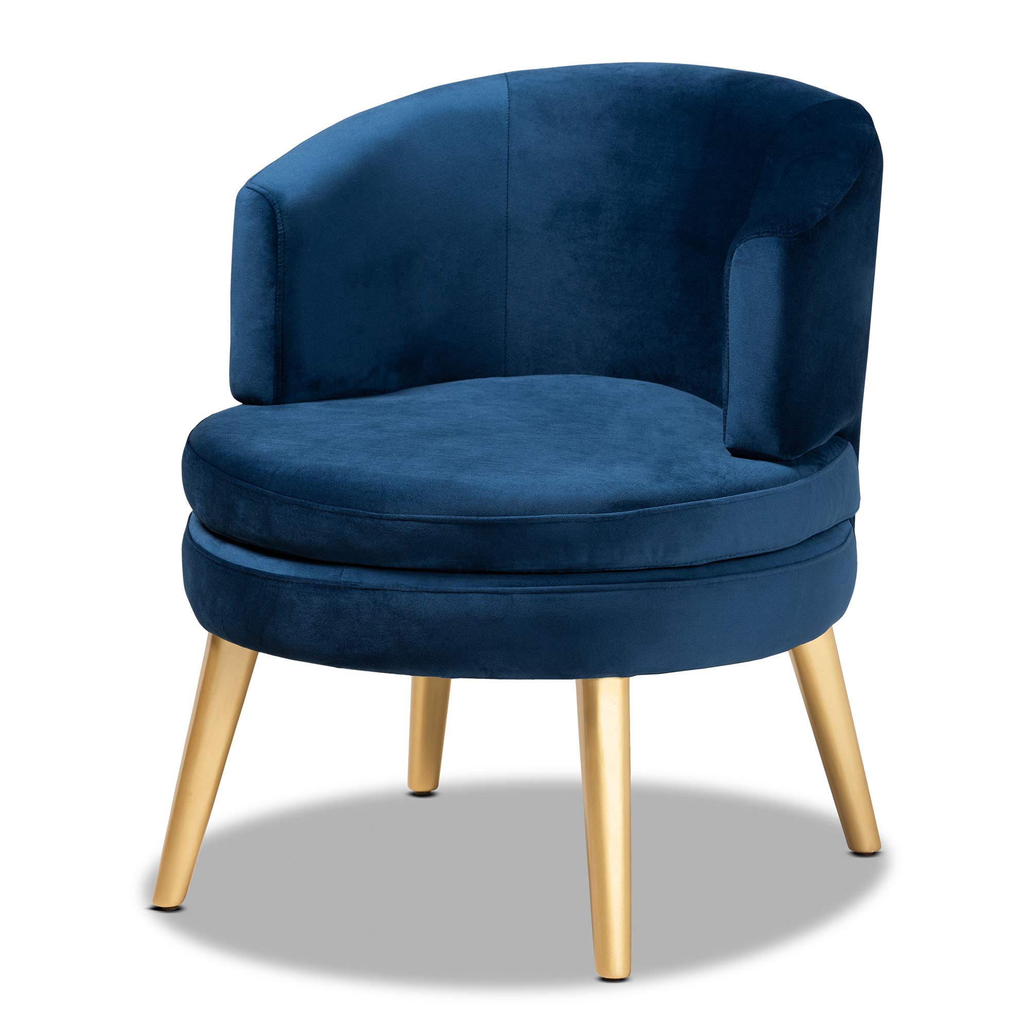 Baxton Studio175-11234-AMZ Chairs, Navy blue/gold