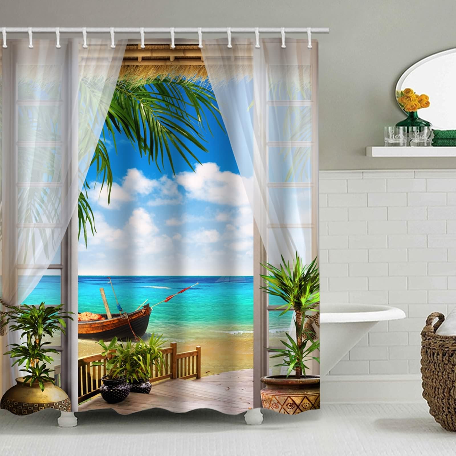 Rideau de douche imperméable KnSam 200x230cm en polyester anti-moisissure
