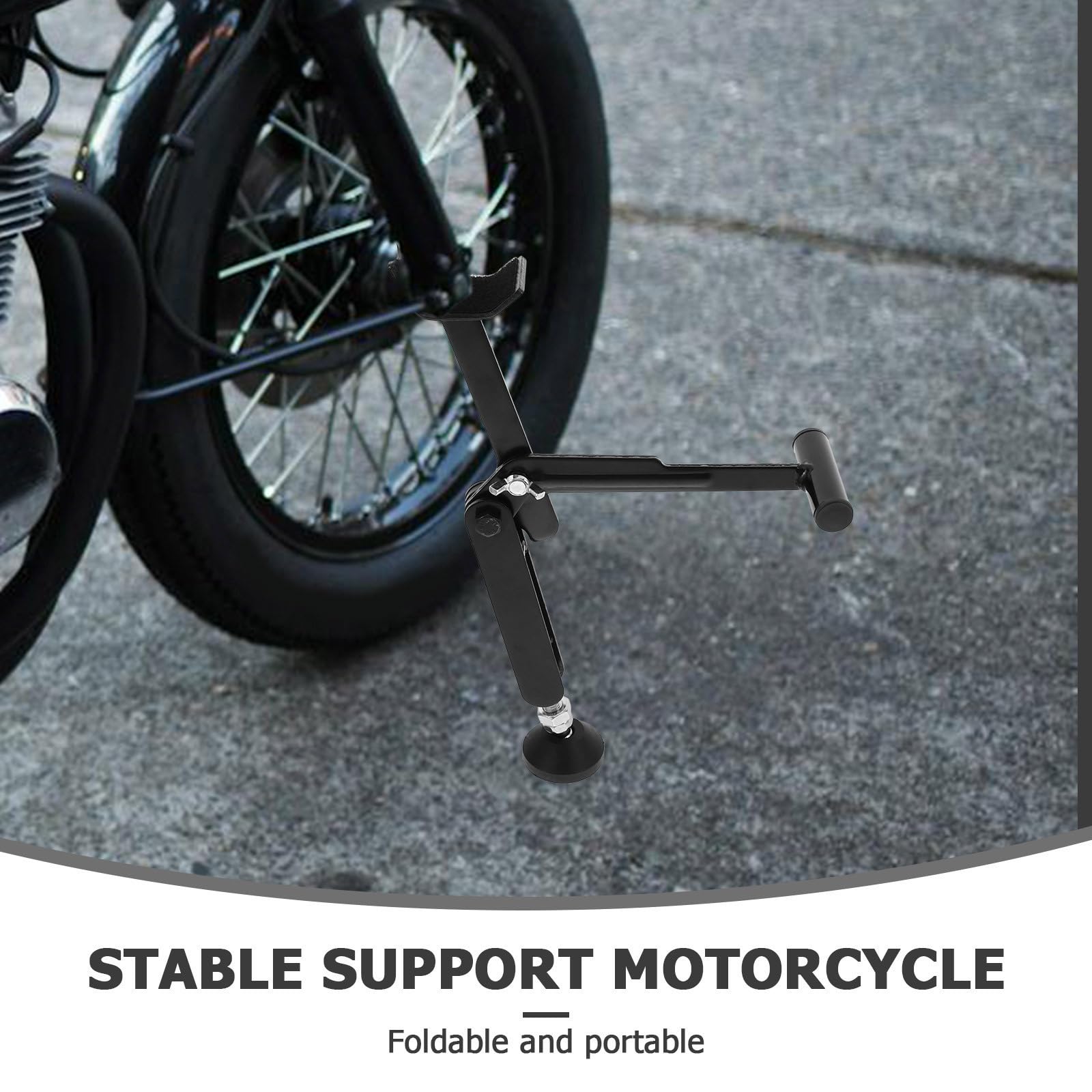 Mipcase Cavalletto Solleva Moto in Metallo Nero per Ruota Anteriore e Posteriore, Pieghevole e Sollevamento senza Sforzo per Manutenzione e Riparazione Moto