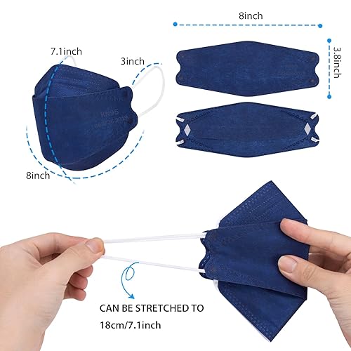 Miniatura 4 de Borje Mascarillas KN95, paquete de 50, transpirables, cómodas y desechables, mascarillas KN95 para adultos