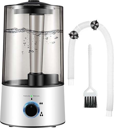 Dreyoo Nebulizador humidificador de reptiles, niebla fría de 4 litros con tubo para hábitat de tortuga, anfibios de serpiente camaleón, compatible