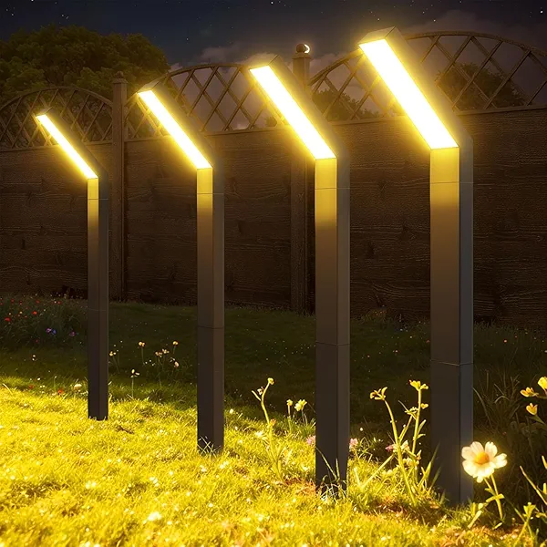 JSOT Solar Pathway Lights - 4 Pack 3 Lighting Mode (Cool/Warm/Neutral Light) Outdoor Garden Lights for Outside Yard Path Driveway Walkway Sidewalk Patio Lawn Decoration