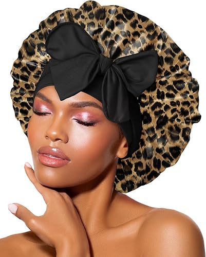 Bonnet Queen - Gorro de satén de seda ajustable para dormir, con banda de amarre ancha y elástica, envolvente, para mujeres de cabello largo, rizado disponible en Yaxa Costa Rica