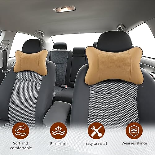 Miniatura 7 de Almohada para el cuello del automóvil, almohada para reposacabezas de automóvil, suave y cómoda, transpirable, diseño ergonómico, cojín de cuello
