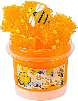 Yellow Honeycomb Slime, Squeeze it and Make a POP Sound, Non-Sticky Crunchy Slime, Slimes Party Favors for Kids, Slimes Sensory Experience Toys, Birthday Easter Halloween Girls BoysTeens Gift