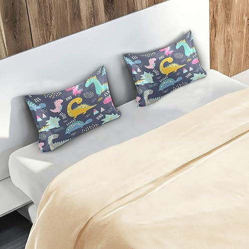 Miniatura 7 de KEEPREAL Bonita y divertida funda de almohada de satén de dinosaurios para el cabello y la piel, fundas de almohada de satén con cierre de sobre,