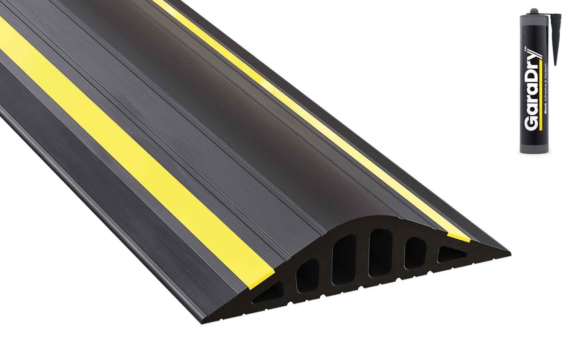 Kit de seuil de barrière anti-inondation pour porte de garage de 4 cm de haut 2,21 m | PVC souple | Le kit complet comprend 1 adhésif | GaraDry