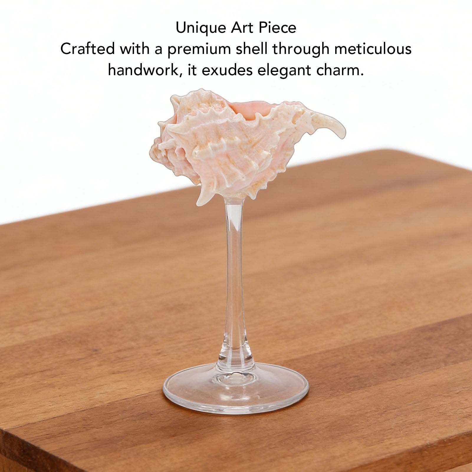 Verre à Vin en Coquillage Magnifique Coquillage et Verre Spécialement Conçu pour les Boissons Fraîches Centre Table Original Vin à Pied Long Prise Main Confortable (Base Transparente Rouge)
