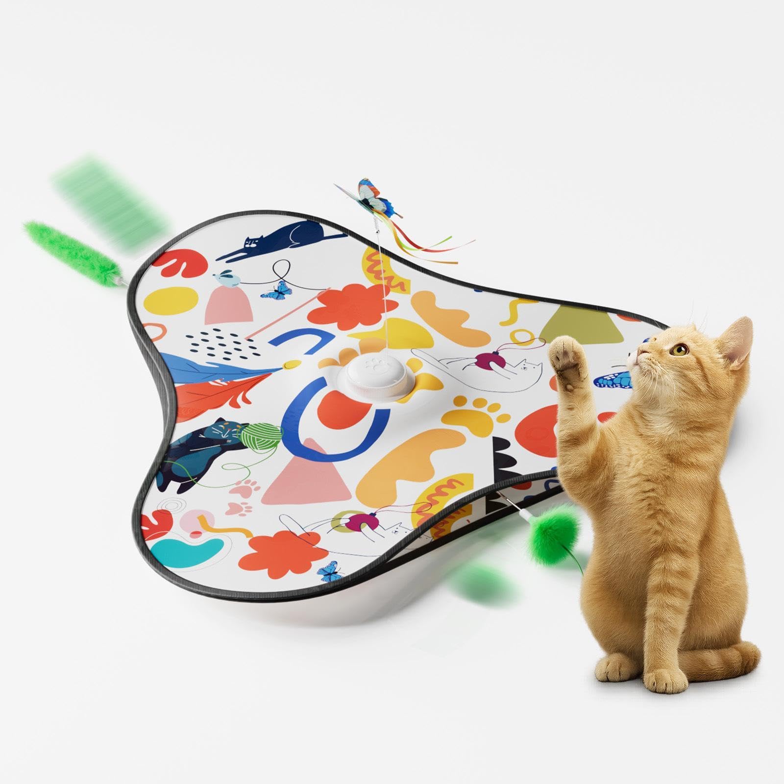 Juguete Interactivo para Gatos, Juego de Escondite, Juguete para Gatos, Juguete de Actividades para Mascotas, con Plumas.