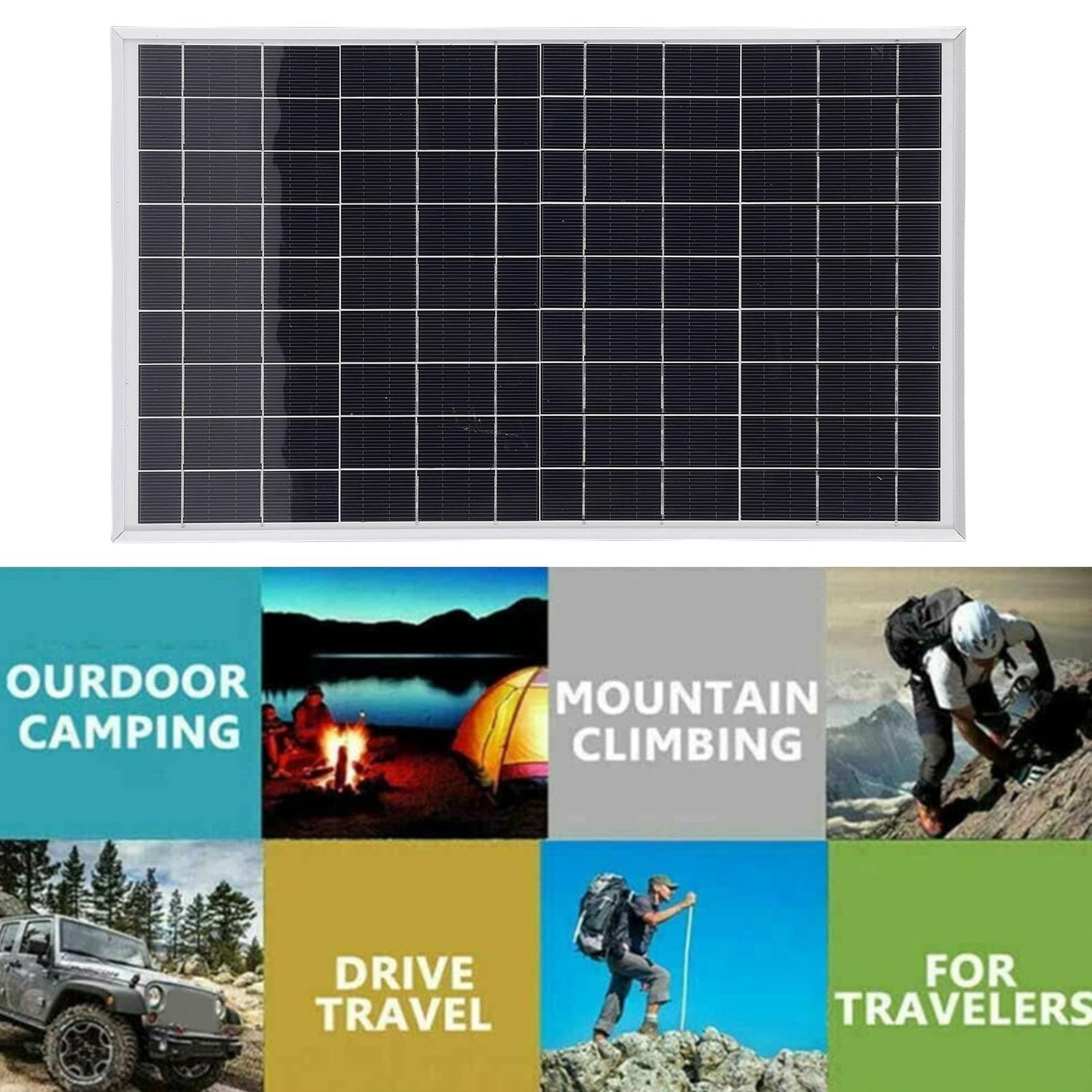 Cocoarm Caricabatterie da Pannello Solare, Kit Controller Pannello Solare ABS 2 Pezzi 20W con Controller Autoadattativo 100A, Anti Scaricamento della Batteria, Cavo da 9,5 Piedi per Emergenza
