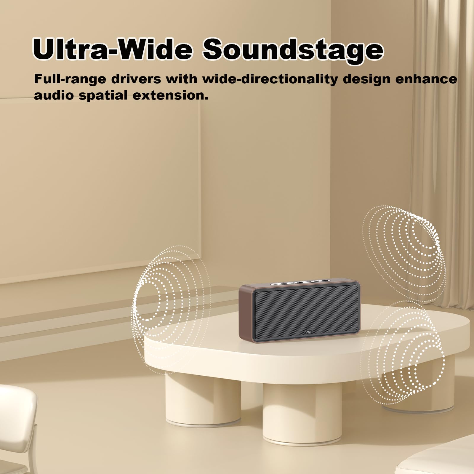 DOSS SoundBox XL Bluetooth Speaker with Subwoofer, 32W Loud Sound