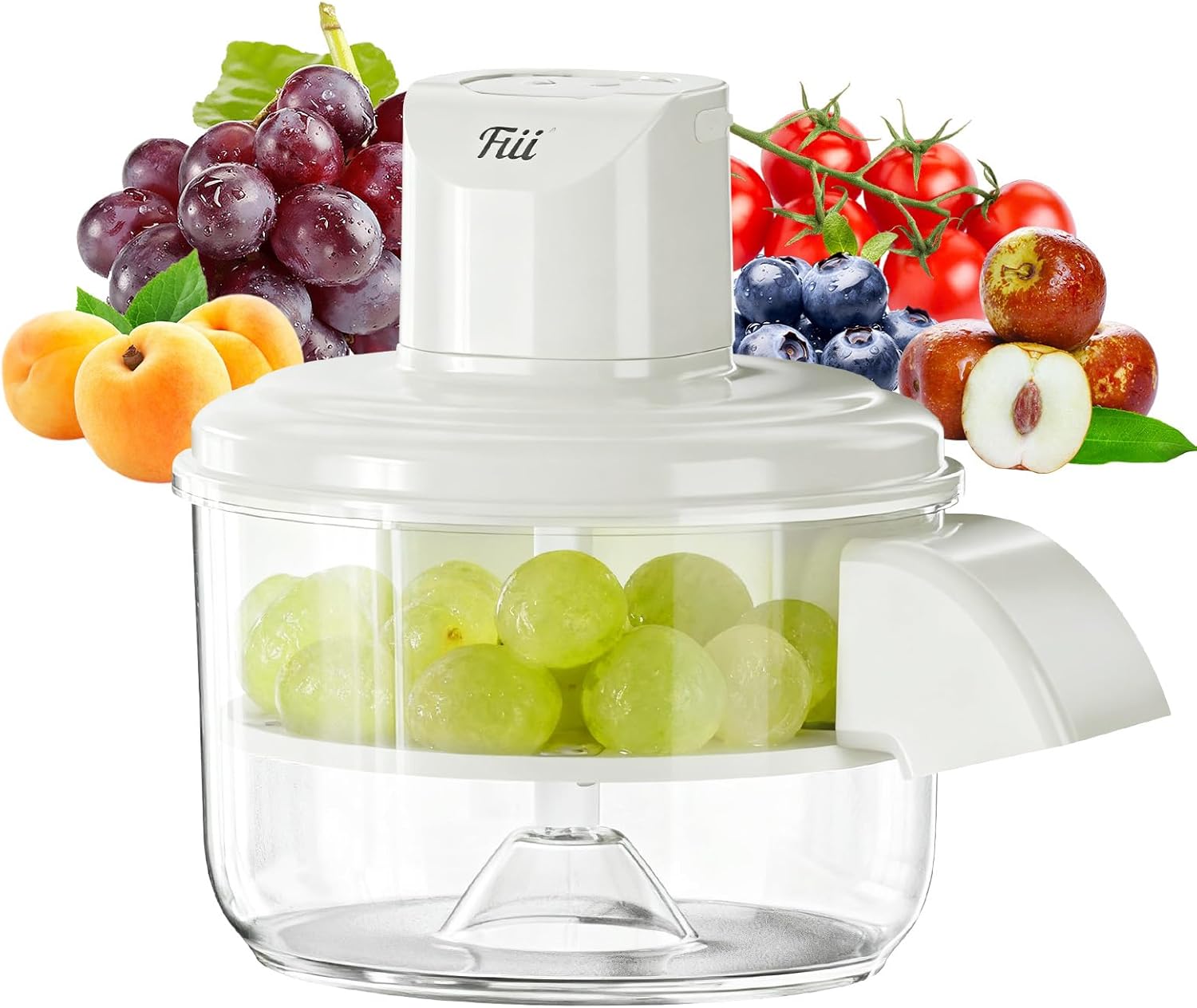 Electric Grape Peeling Machine – Automatic Peeler Skin Remover Tool for Small Fruits. 20s Fast Peeling Rechargeable Wireless, Easy Clean for Home & Commercial Use, Grape Garlic Cherry Tomato Peeler Milky White