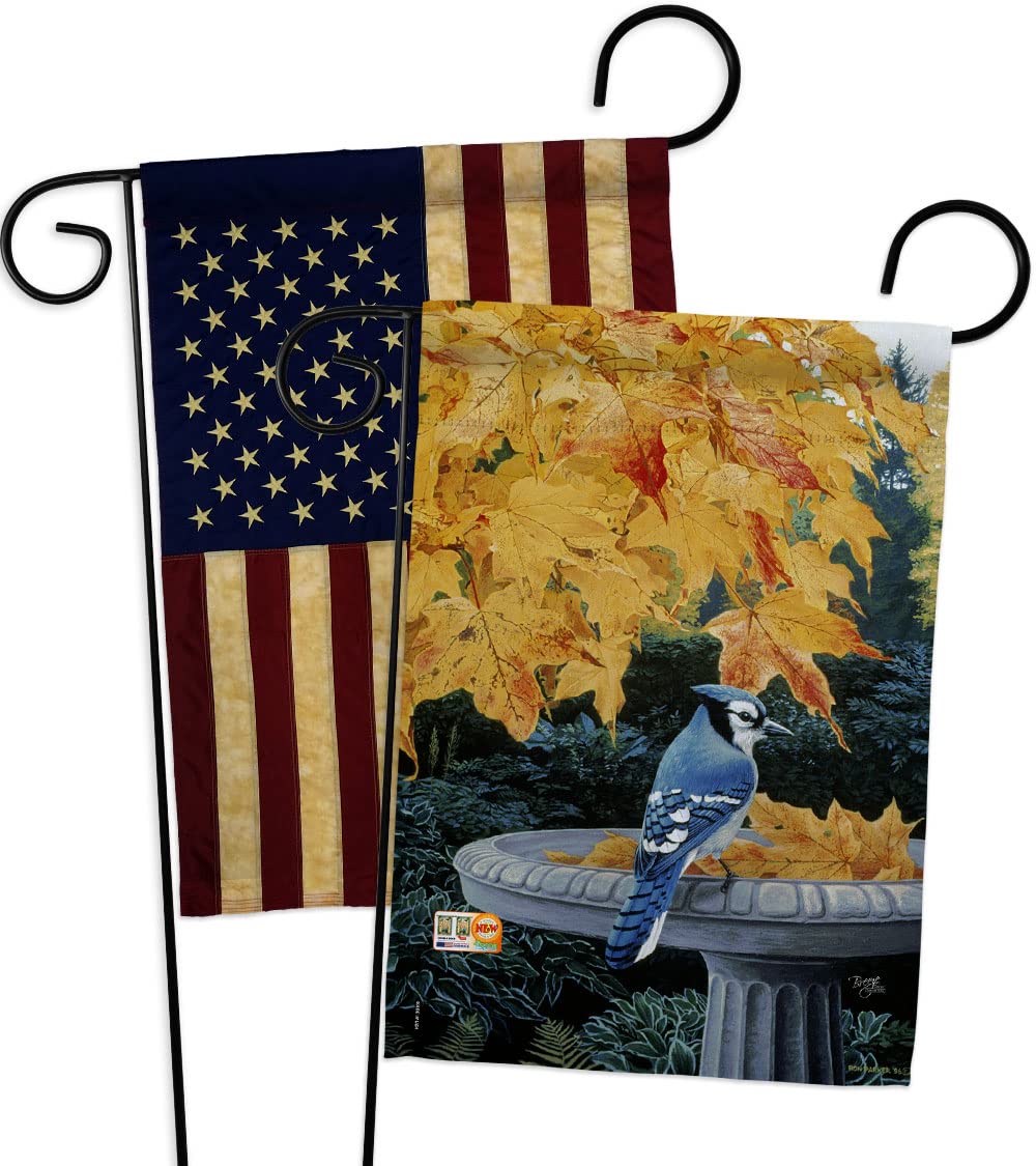 Amazon.com : Autumn Birdbath Garden Flags Pack Animals Bird