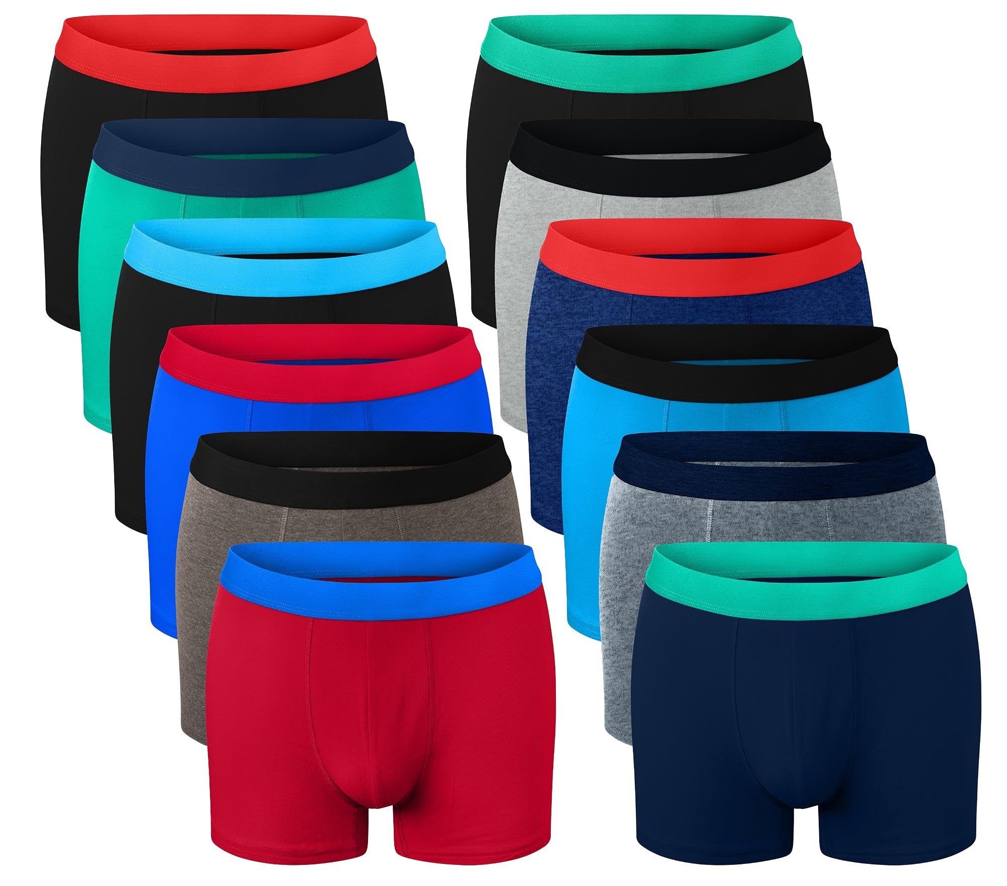 Bonjour Boys Boxer Shorts (12 Pack) Designer Trunk Boxers Underwear (5 yrs - 13 yrs) (Assorted, 13 yrs)
