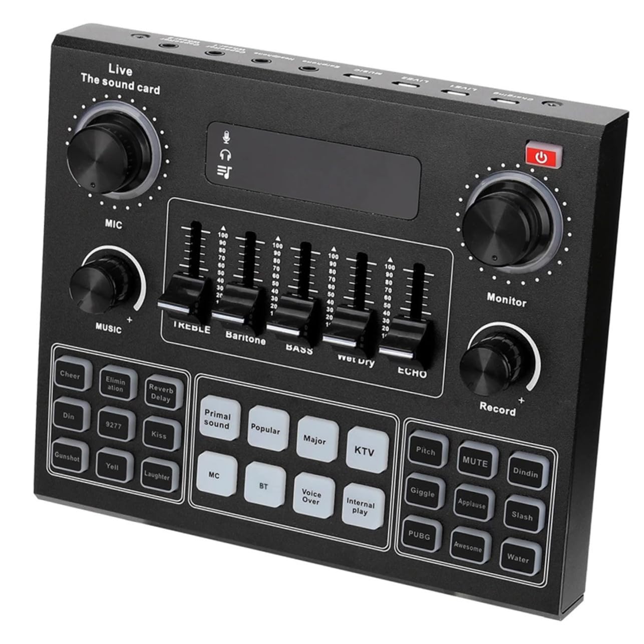 Tarjeta de Sonido Externa Portátil para Teléfono Móvil y Computadora, Dsp de 32 bits, 4 Efectos Personalizados y Conexión Inalámbrica Estable, Adecuado para Transmisión en Color Aleatorio