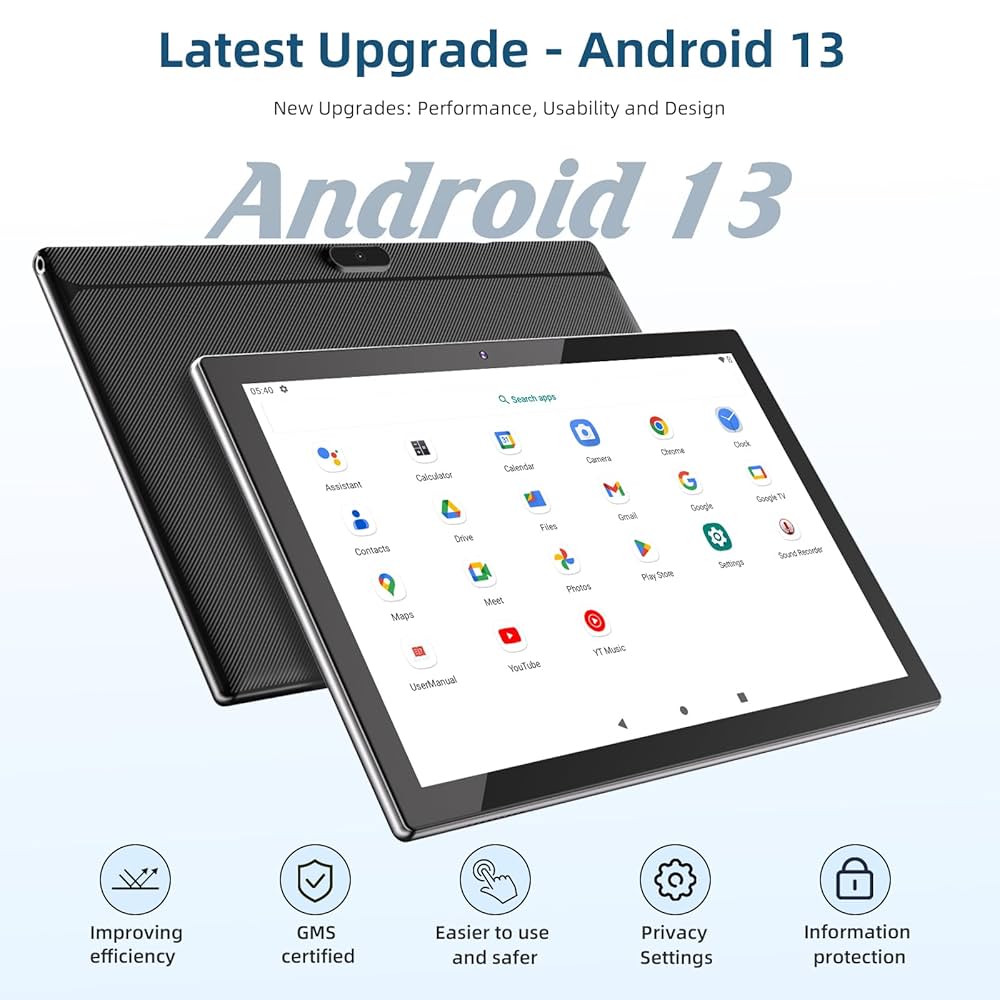Amazon.com : HOTTABLET 10 inch Android 13 Tablet, 12GB RAM