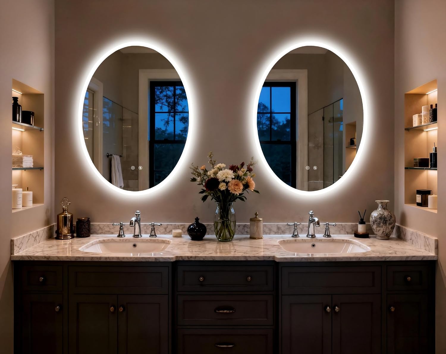 LUVODI LED Bathroom Mirror Backlit: Oval Lighted Vanity Mirror 31.5"x23.6"