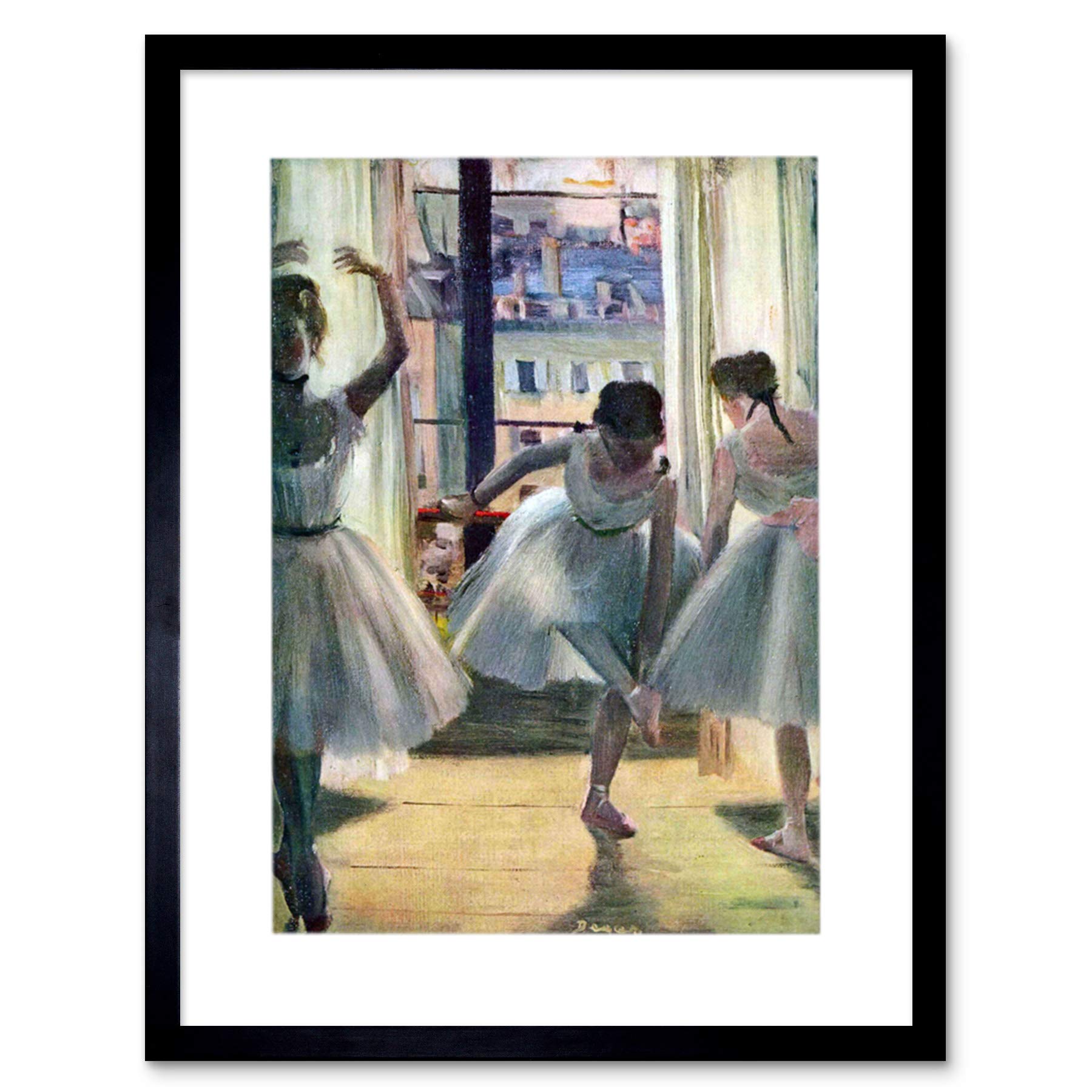 Wee Blue Coo Degas Three Dancers Practice Room Painting Picture Framed Wall Art Print