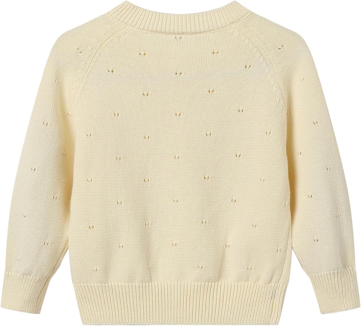 Baby Girl Cardigan 3D Floral Crewneck Cotton Knit Sweater Cardigans 12M-5Y - Image 4