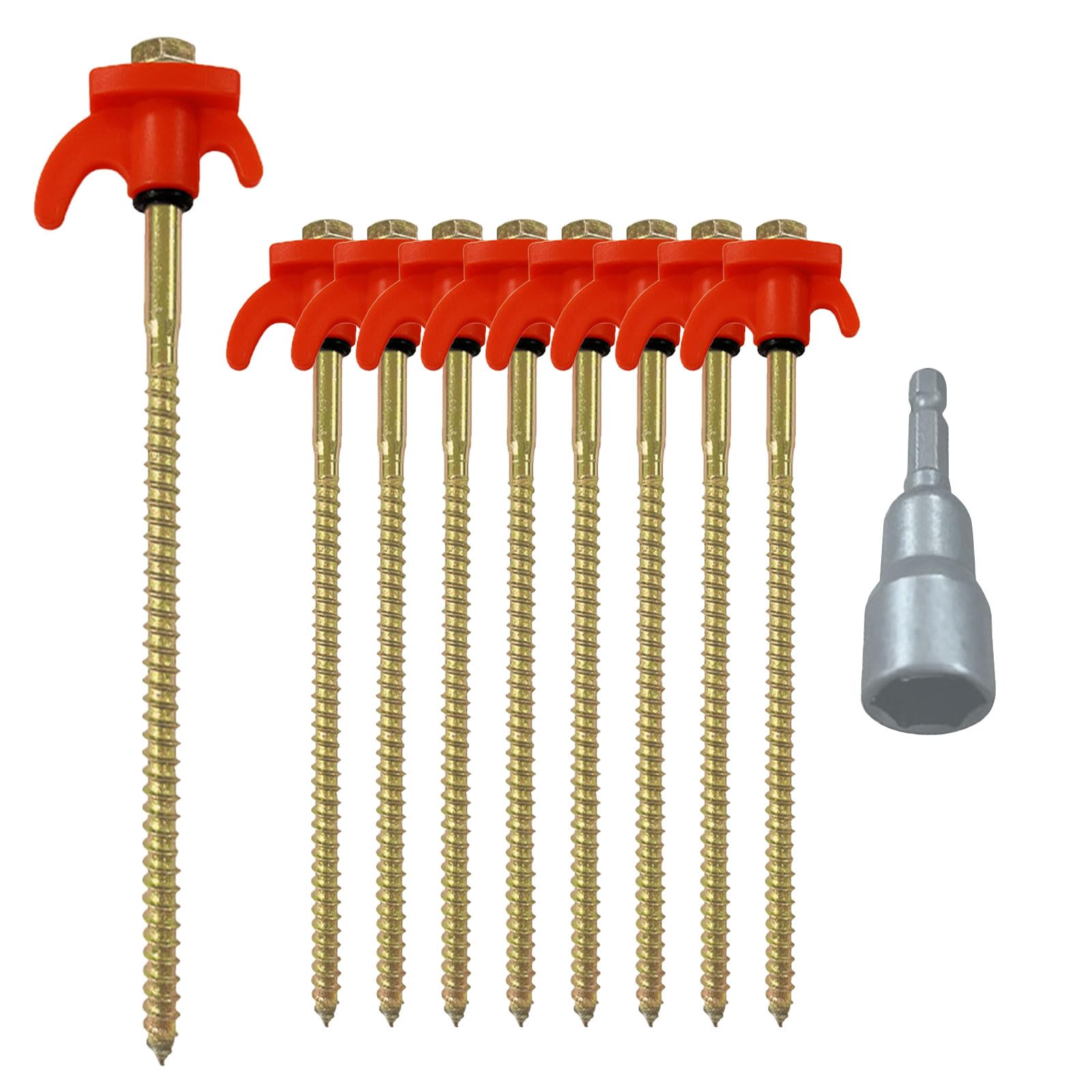 zeltheringe duden Vordpe 10 Stück Zeltheringe, zum Schrauben, Heringe erdnägel zum Schrauben, Camping heringe, Stabil, Erdschrauben, Sandheringe, Sturmsicher Sport & Freizeit Size:X-Large 21