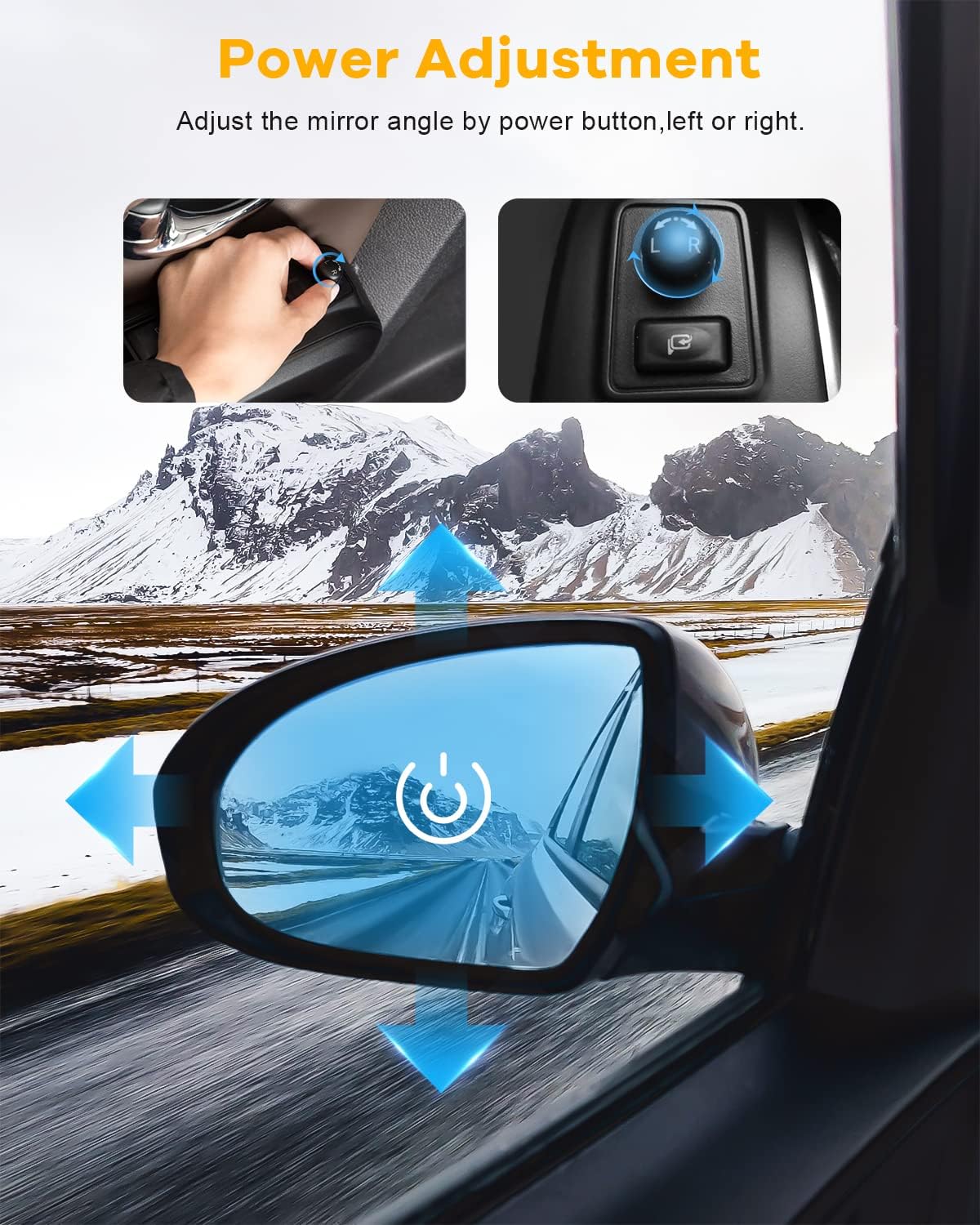 Driver Side View Mirror Fit 2007-2017 For Jeep Wrangler with Manual Folding Heated Power Adjustment