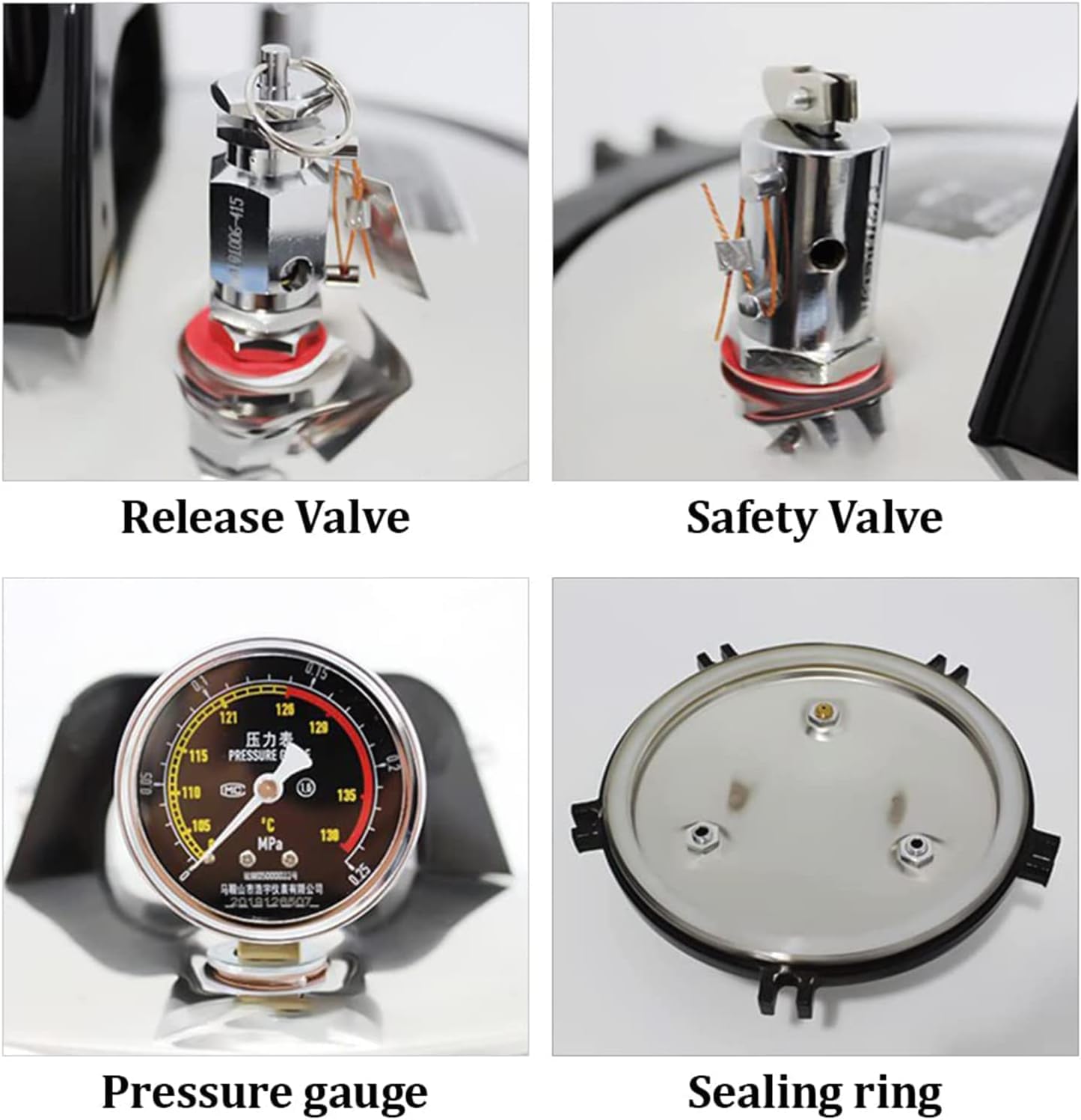 24L Presión portátil Vapor Autoclave Máquina esterilizadora de Acero Inoxidable Prevención de Quemaduras de Quemaduras en seco Portable Equipo de Autoclave de Laboratorio de Tres válvulas, 1