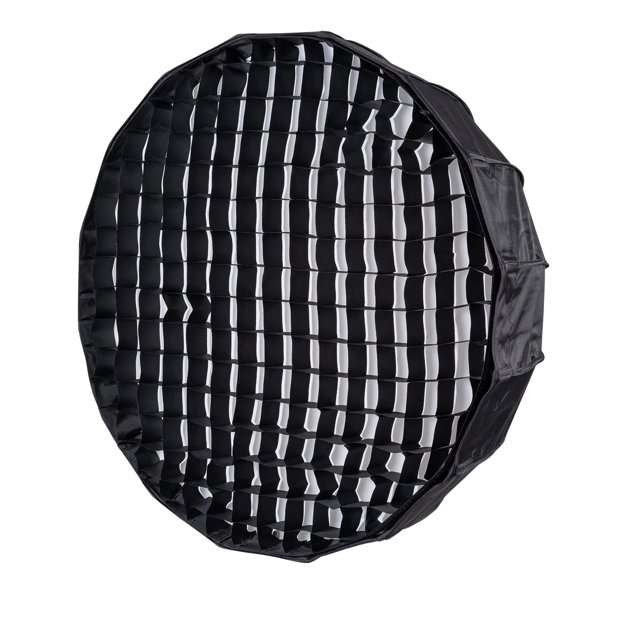 Powerpak 65cm 16 Sides Black/Silver Shallow Beauty Dish with Grid Softbox | Collapsible Quick Setup | Bowens Mount| Lightweight Softbox for Photography & Studio Lighting Removable Diffuser