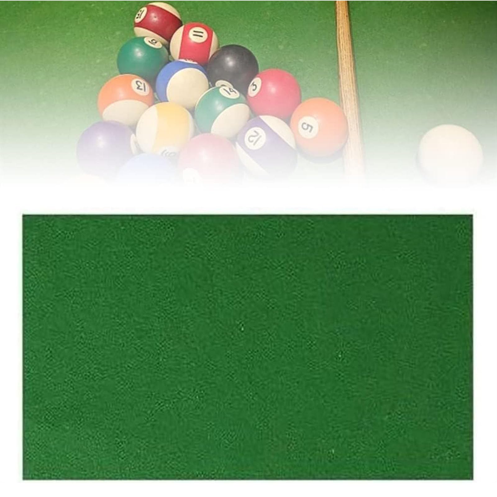 Filc stołowy bilardowy trwały obrus bilardowy filcowy zestaw zastępczy 2,1 m / 2,4 m / 2,7 m Indoor Sports Game Bilard obrus na stół z 6 dolnymi tkaninami do różnych gier Snooker, 01,8