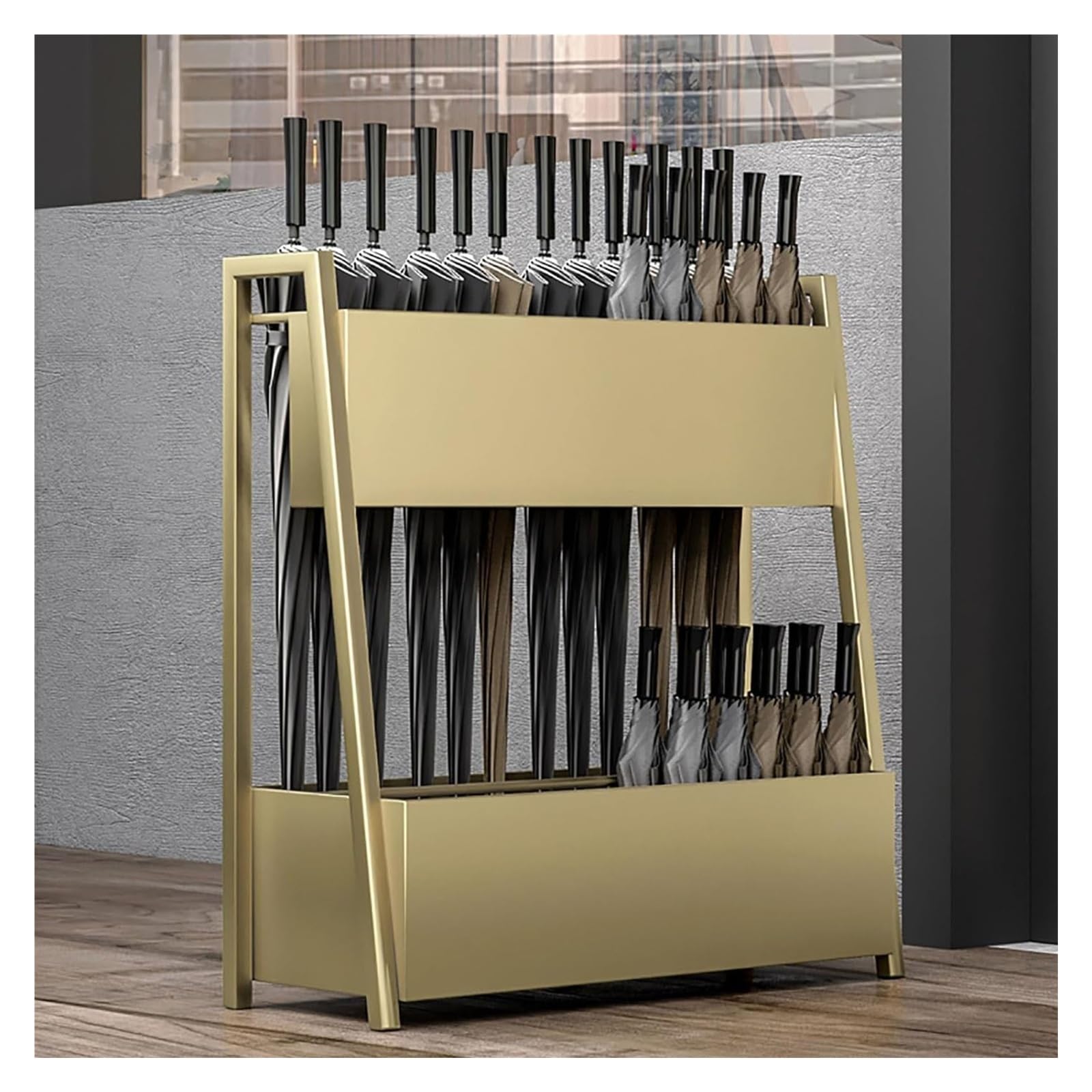 Porte-parapluies en métal grand seau de rangement pour cannes de marche