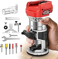 Vista 11 de Enrutador compacto inalámbrico compatible con batería DeWalt de 20 V (herramienta desnuda), herramienta de enrutador de 6 velocidades variables