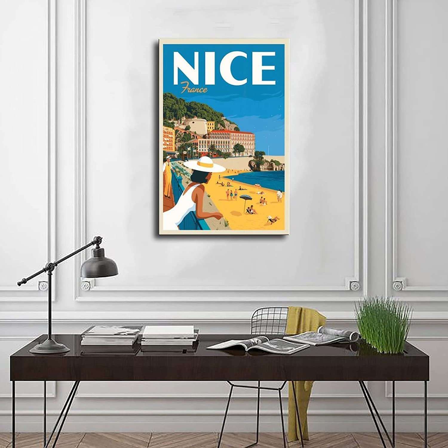 フランス ヴィンテージ【アノニマスアート】額装ポスター 壁掛け