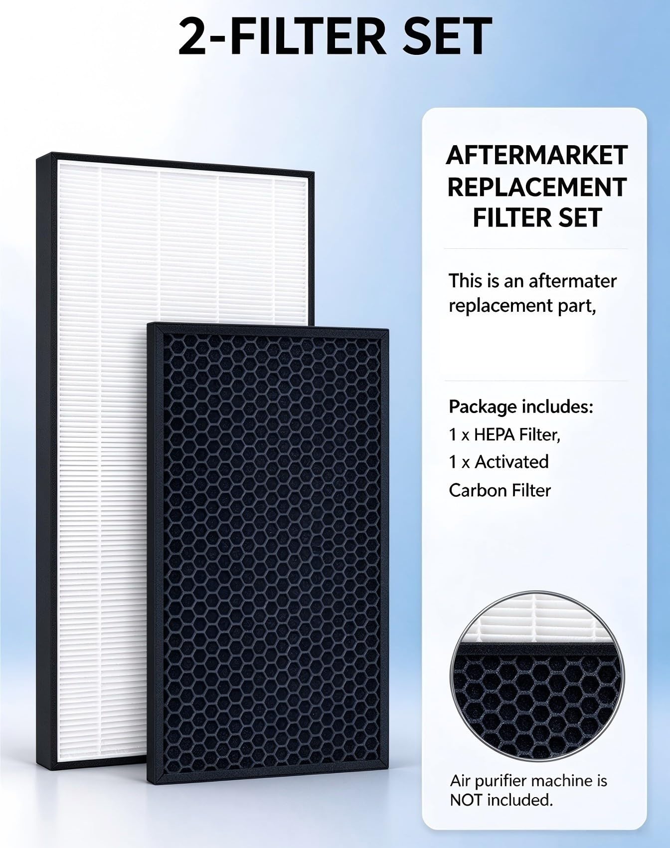 Hepa-Aktivkohlefilter For PU4025 PU4015 Luftreiniger-Ersatzteile Compatible With Tefal XD6070 XD6060