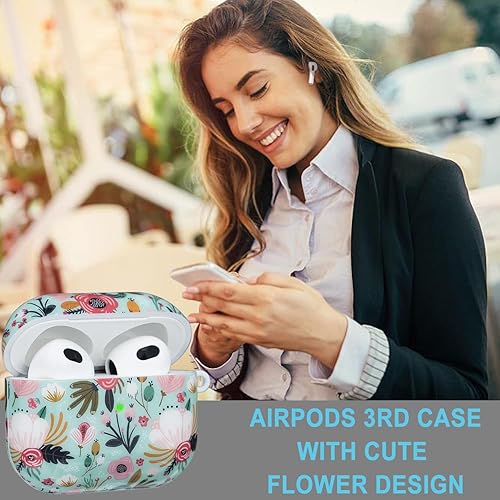 Miniatura 7 de Funda para Airpods de 3 generación (no compatible con Pro)  Wonjury Flower Funda protectora rígida para Airpods 3 a prueba de golpes para mujeres y