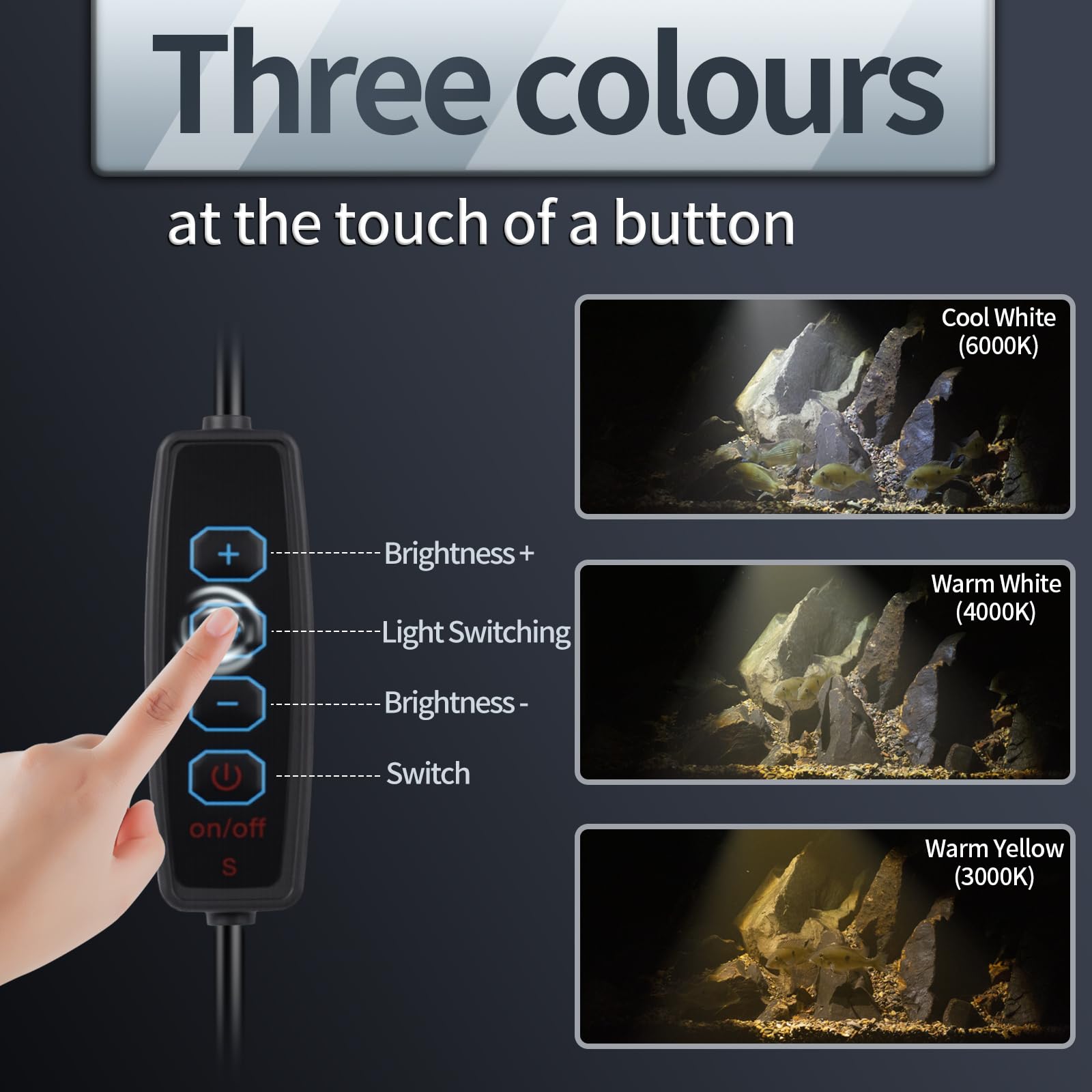 boxtech Aquarium Light LED, Fish Tank South American Lamp Meet The Requirements of Three-Colour Adjustable - Image 2