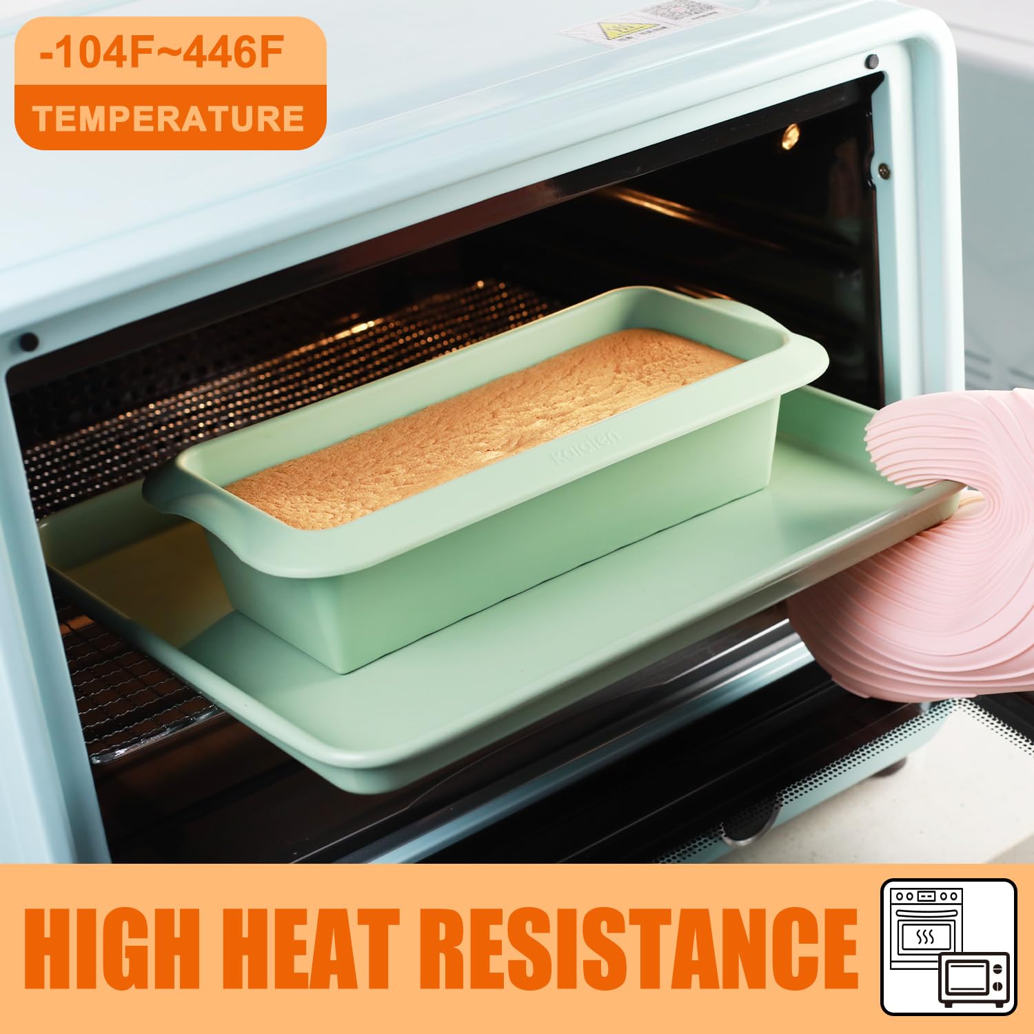 QELEG Silikon-Brot-Kastenformen (2er-Pack) – Antihaft-Silikon-Backform für hausgemachtes Brot, Brownies und Pfundkuchen QLG0112-27,4 x 13,7 x 6,6 cm