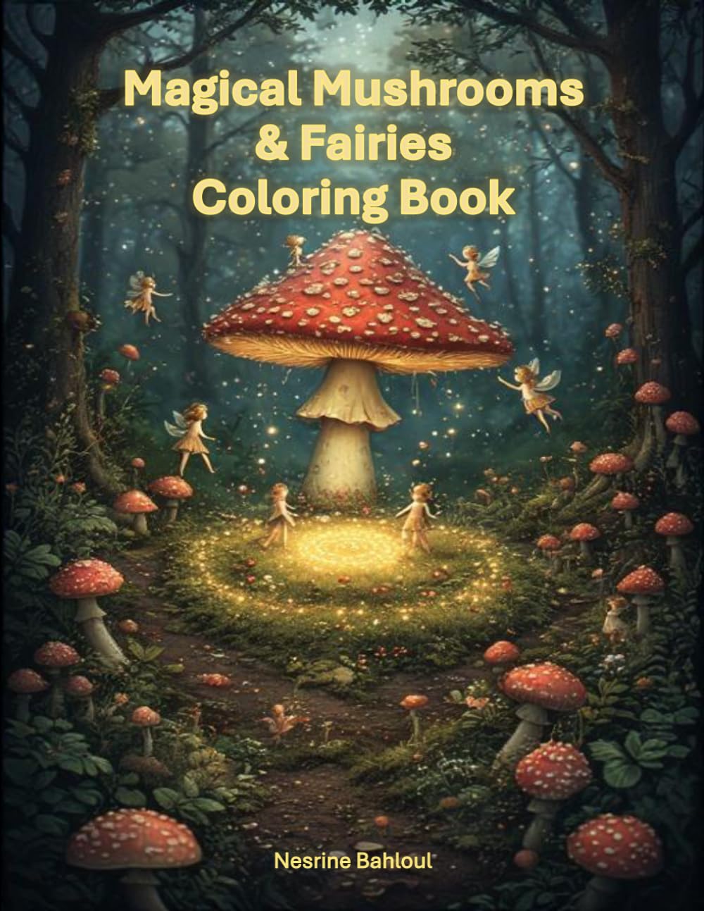 Magical Mushrooms And Fairies Coloring Book: A Cozy Fantasy Journey with 45 Magical Designs Featuring Mushroom Castles, Fairy Houses, Bold and Easy ... Kids & Adults, Relaxation and Stress Relief