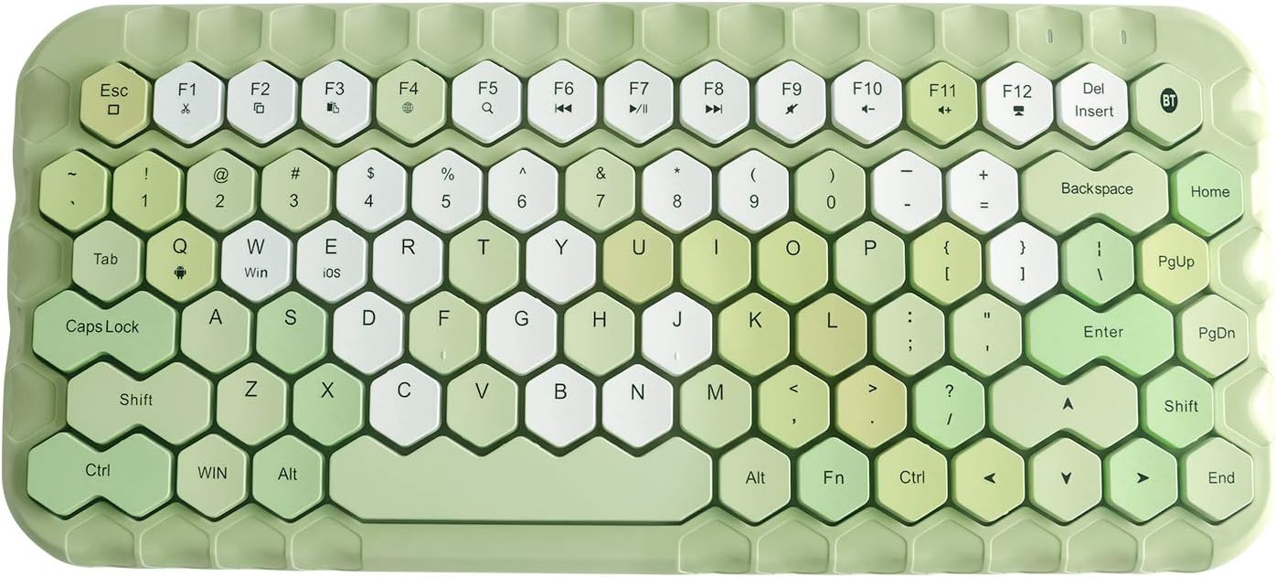 Bluetooth5 1キーボード コンパクト テンキーレス バッテリー給電 小型 レトロ風 おしゃれ かわいいキーボード 英語配列 人間工学タブレット用 スマホ用 Pc用 携帯便利 省エネ Ios Android Windowsに適応 グリーン Bluetooth5 1キーボード コンパクト テンキーレス バッテリー給電 小型 レトロ風 おしゃれ かわいいキーボード 英語配列 人間工学タブレット用 スマホ用 Pc用 携帯便利 省エネ Ios Android Windowsに適応 グリーン