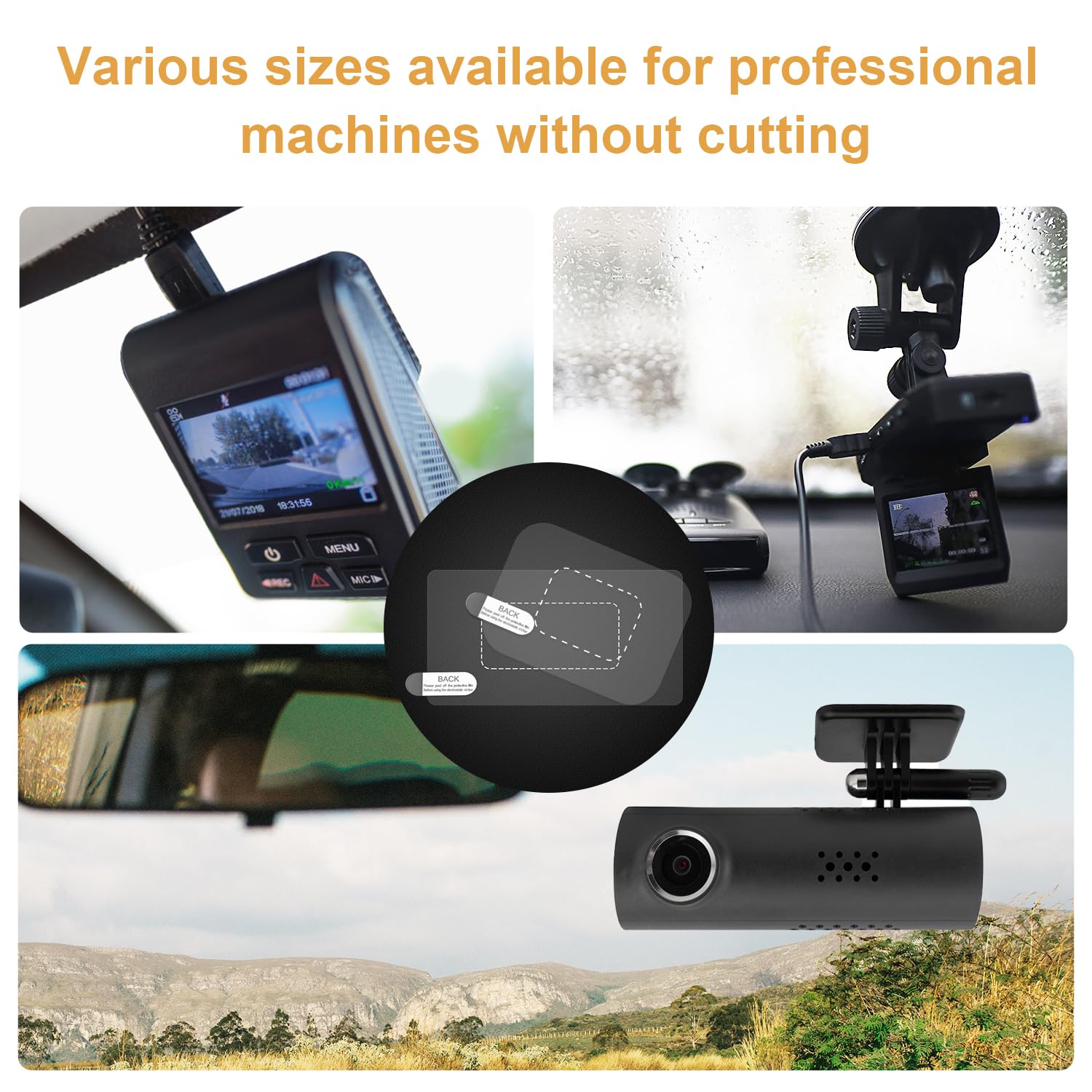 8pz Adesivi per Dashcam per Parabrezza, Adesivo Elettrostatico Trasparente Pellicola Antistatica Dashcam Resistente alle Intemperie Pellicola Elettrostatica per Il Montaggio della Dash Cam