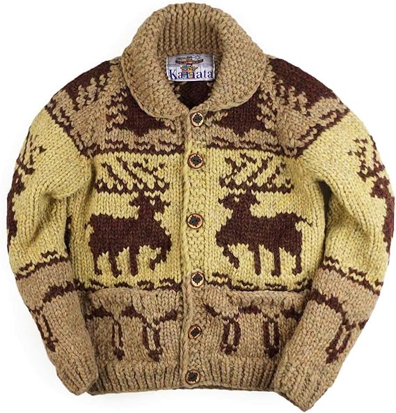 Amazon カナタ Kanata カウチンセーター 6プライウール ビンテージディア ダークオートミール 42 セーター 通販